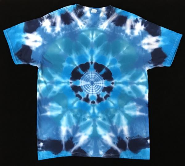 SIZE LARGE Multi-Blue Mandala Custom Tee picture