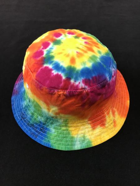 SIZE ADULT Rainbow Spiral Cotton Bucket Hat picture