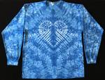 SIZE 2XL 2-Tone Blue Krackle Heart Longsleeve