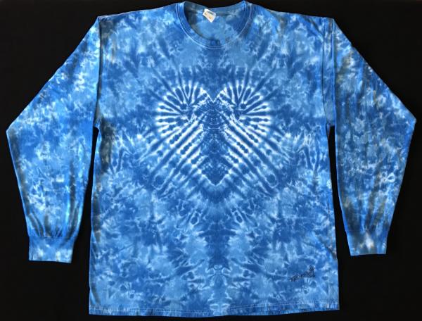 SIZE 2XL 2-Tone Blue Krackle Heart Longsleeve picture