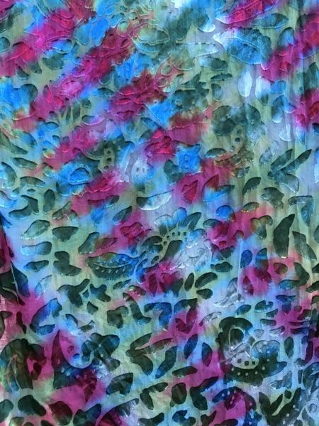 Large Floral Etched Monet Accordion Devore Scarf picture