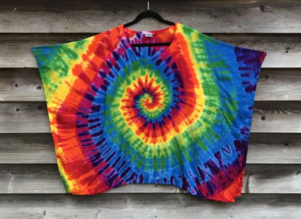 One Size Rainbow Spiral Light Rayon Poncho picture