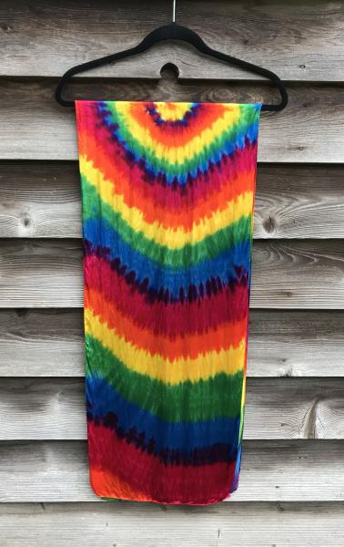 Large Single Rainbow Spiral Satin Scarf picture