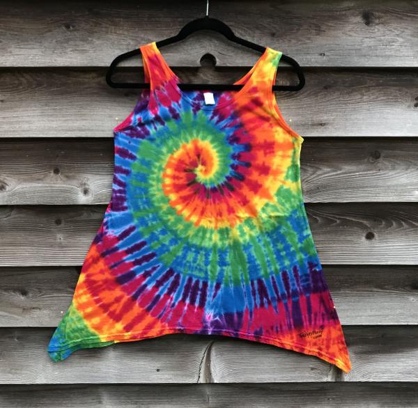 SIZE SMALL Rainbow Spiral Asymmetrical Tank Tunic picture