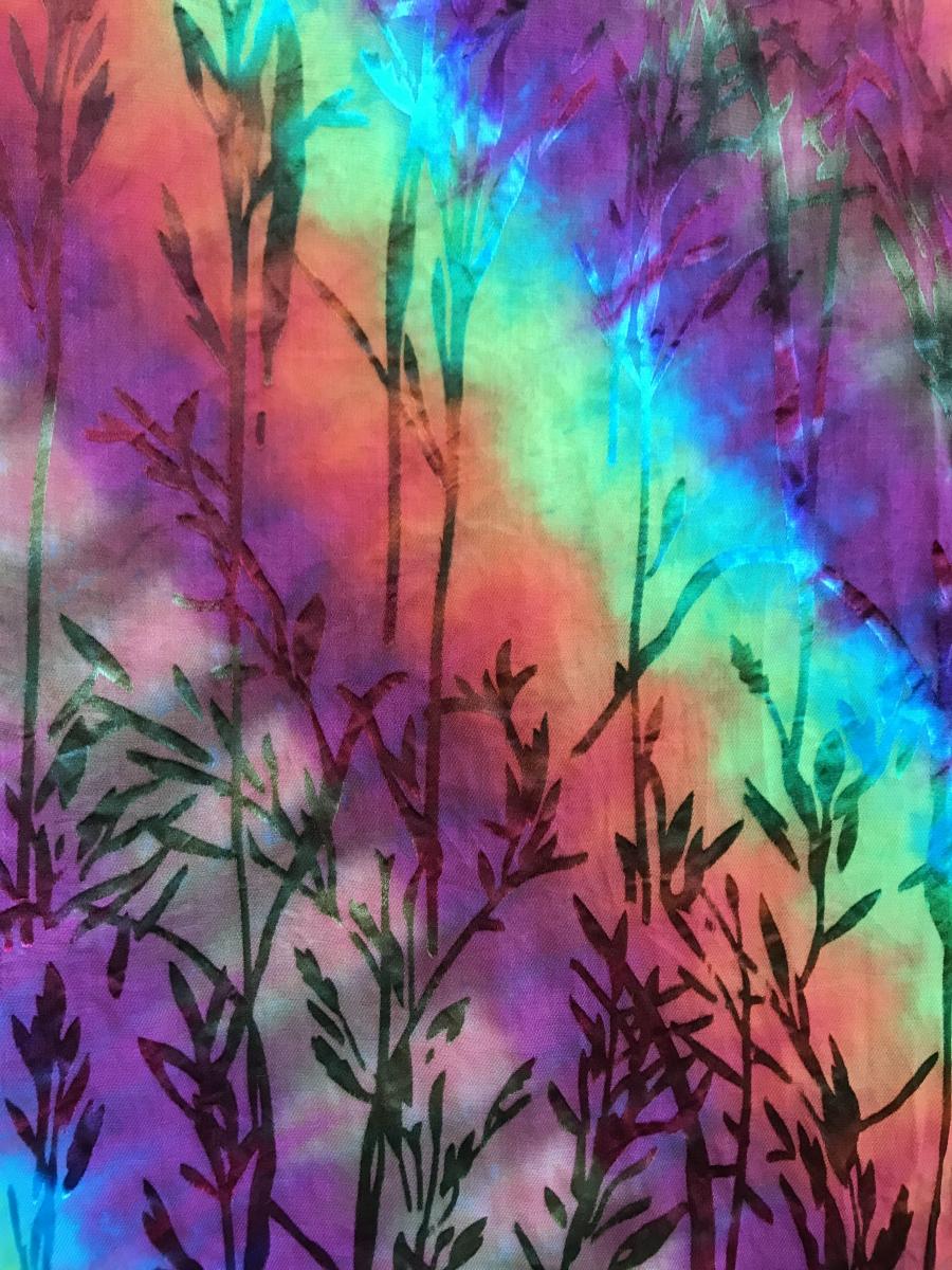 Large Bamboo Etched New Fall Accordion Devore Scarf picture