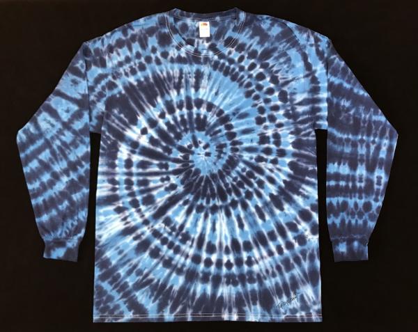 Size Large Baby Blue and Indigo Spiral Longsleeve picture