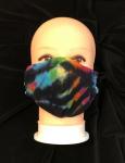 Rainbow and Black Knit Fitted Adjustable Mask