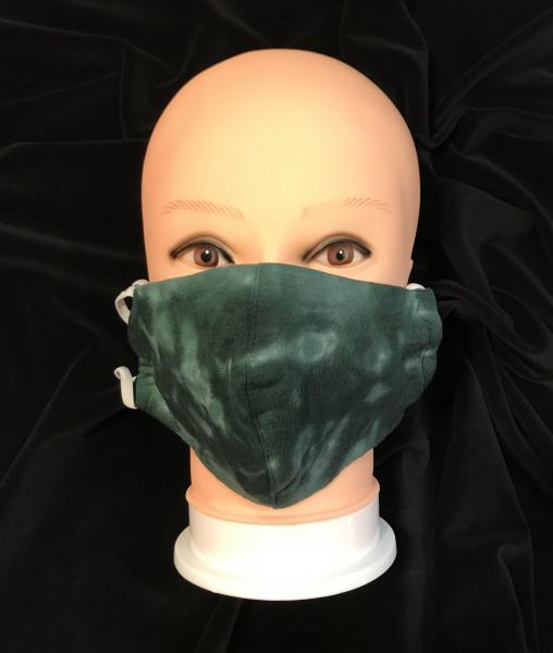 Sage and Evergreen Krackle Knit Fitted Adjustable Mask