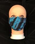 Turquoise and Black Strata Adjustable Mask