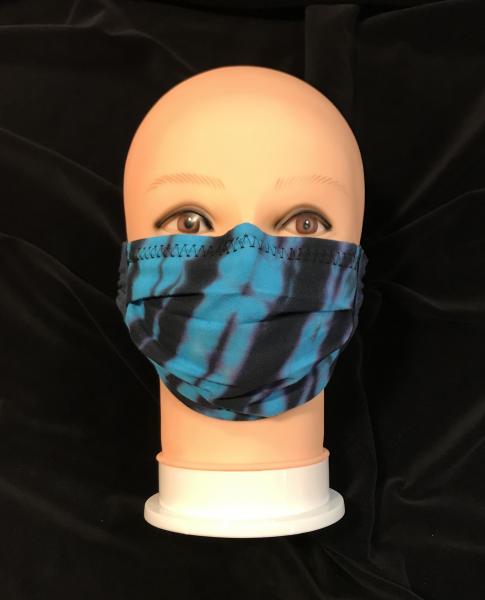 Turquoise and Black Strata Adjustable Mask picture