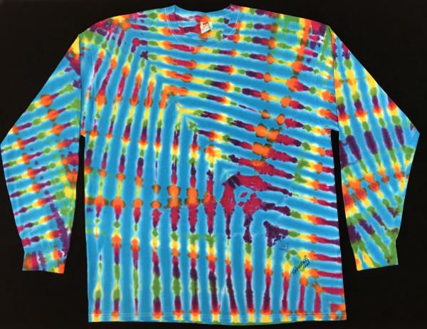 SIZE 2XL Rainbow and Turquoise Feather Longsleeve