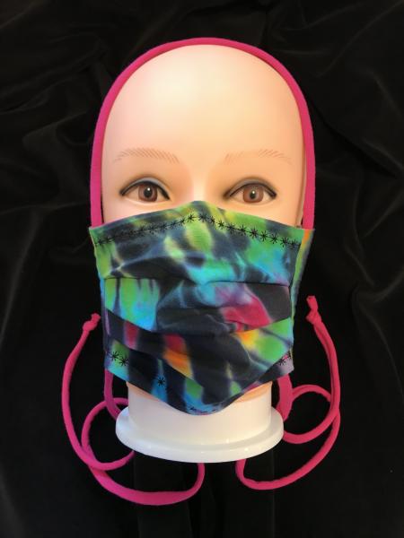 Rainbow And Black Strata Tye Dye Mary Love Mask picture