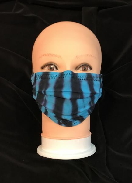 Turquoise and Black Strata Adjustable Mask picture