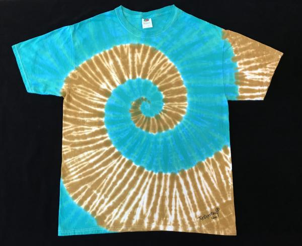 Size LARGE Emerald And Amber Pinwheel Spiral Classic Tee picture