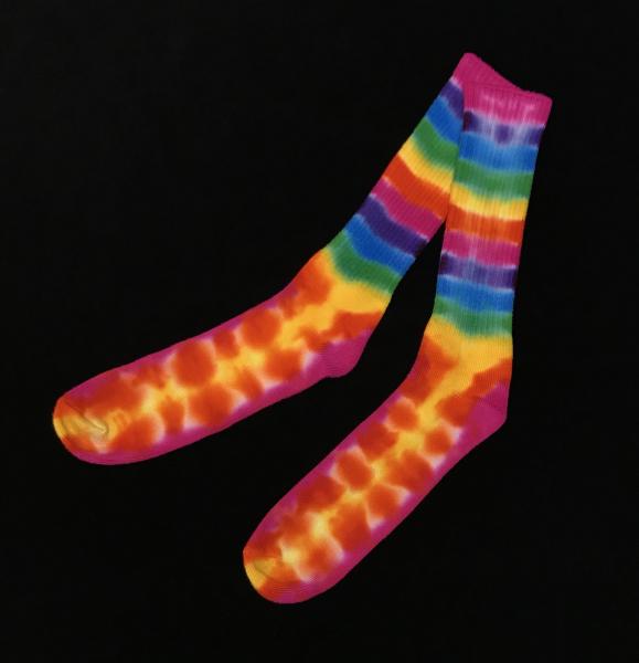 SIZE 11-13 Rainbow and Rose Bamboo Socks picture