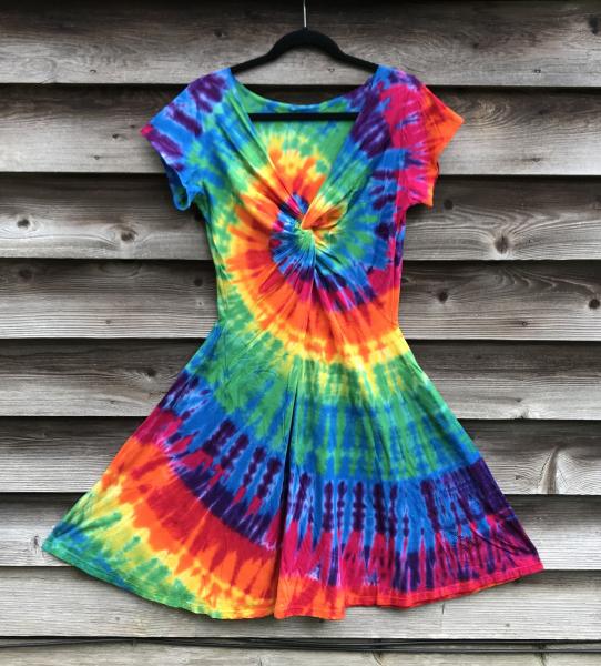 SIZE LARGE Rainbow Spiral Twisted Front Dress picture