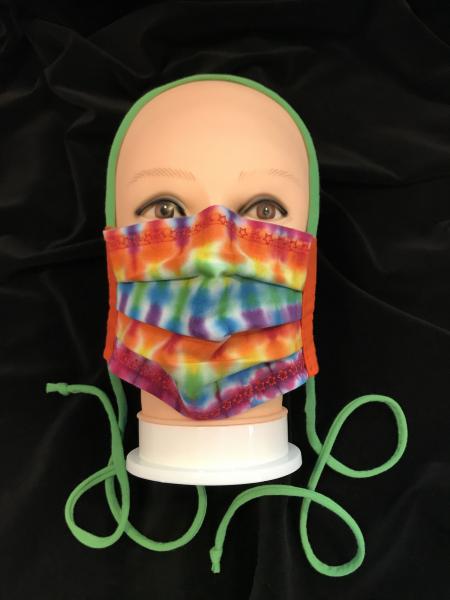 Rainbow Checkerboard Tye Dye Mary Love Mask picture