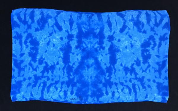 2-Tone Blue Krackle Light Rayon Circular Scarf picture