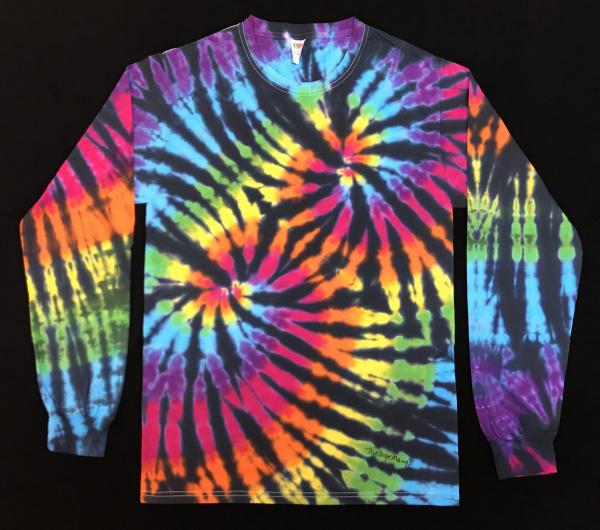 SIZE SMALL Rainbow and Black Double Spiral Longsleeve