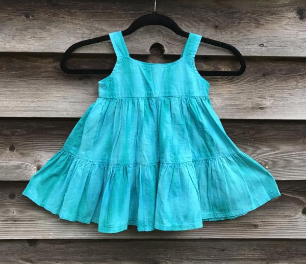 SIZE 18 Months Turquoise and Emerald Strata Girl's Gauzy Garden Dress picture