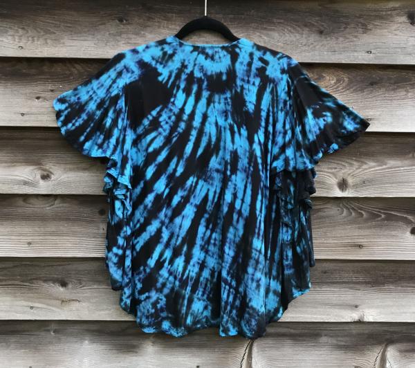 SIZE MEDIUM Turquoise and Black Strata Butterfly Jacket picture
