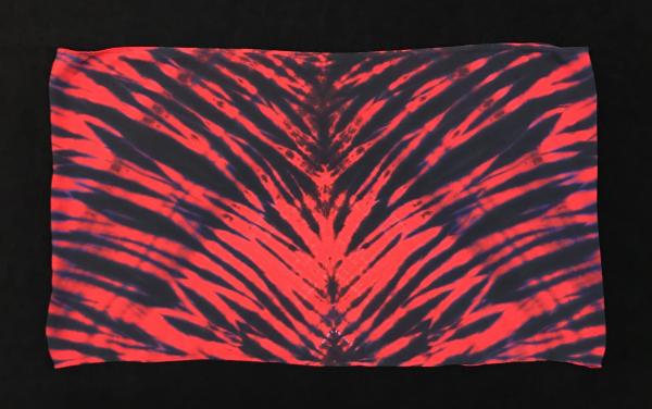 Crimson and Black Strata Light Rayon Circular Scarf picture