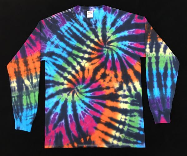 SIZE MEDIUM Rainbow and Black Double Spiral Longsleeve picture