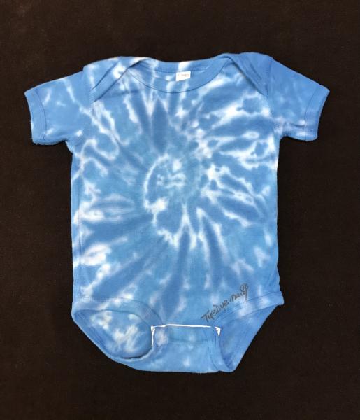 SIZE 12 Months Baby Blue Spiral Onesie picture