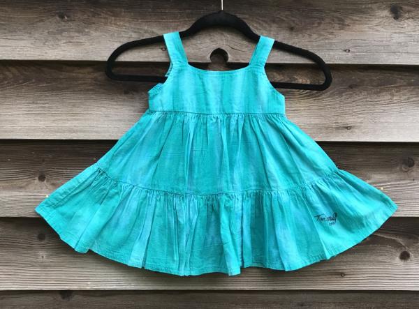 SIZE 18 Months Turquoise and Emerald Strata Girl's Gauzy Garden Dress picture