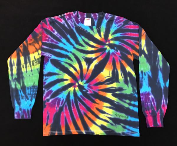 SIZE Large Rainbow and Black Double Spiral Kid Longsleeve picture