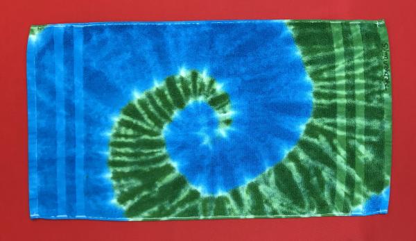 Our Beautiful Planet Turquoise and Green Spiral Hand Towel picture