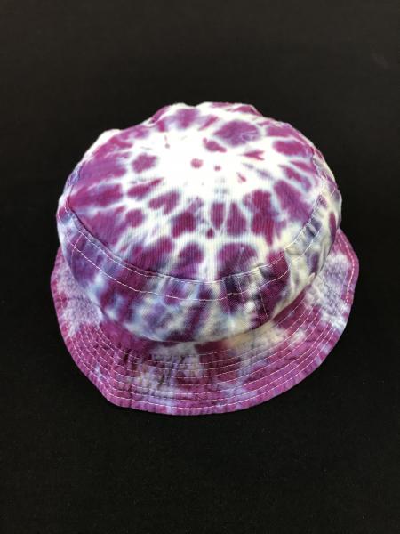 Size Toddler Purple and White Spiral Cotton Bucket Hat picture