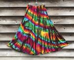 SIZE SMALL Rainbow And Brown Strata Light Rayon Gypsy Skirt