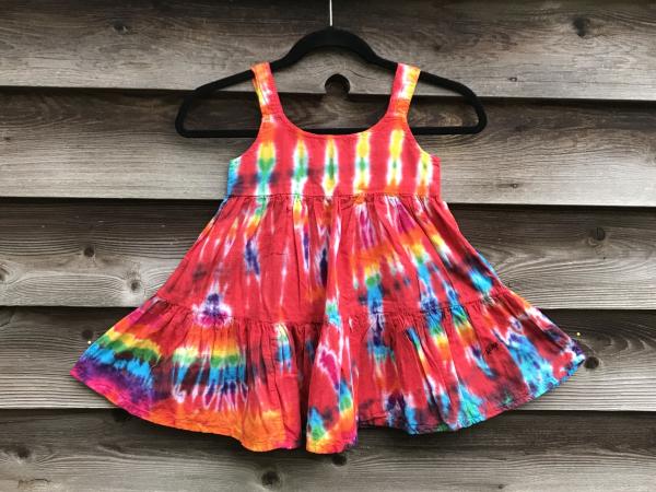 SIZE 4 Rainbow and Cherry Strata Girl's Gauzy Garden Dress picture