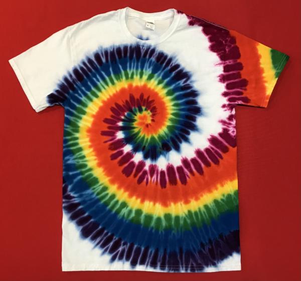 Size Medium Rainbow Spiral With White Background Custom Tee picture