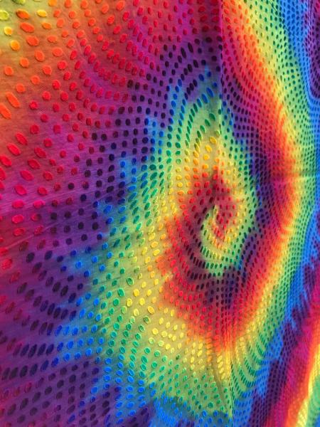 36" X 36" Dots Etched Rainbow Spiral Scarf picture