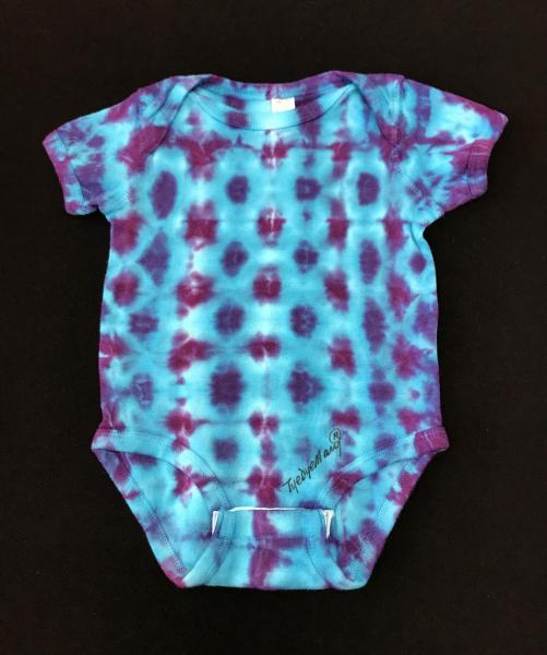 SIZE 12 Months Turquoise and Purple Tiretrack Baby Onesie picture