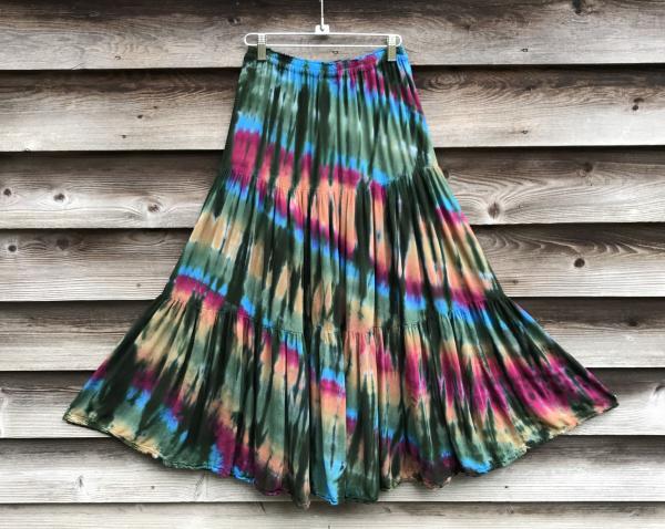 SIZE X-SMALL Deep Vincent Monet Strata Light Rayon Gypsy Skirt