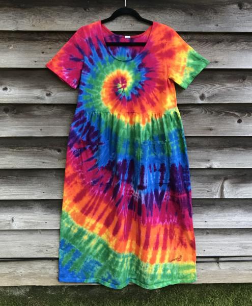 SIZE MEDIUM Rainbow Spiral Forever Farmer Dress