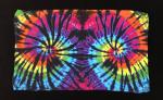 Rainbow and Black Double Spiral Light Rayon Circular Scarf