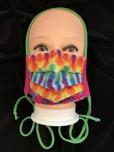 Rainbow Checkerboard Tye Dye Mary Love Mask picture