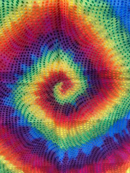 36" X 36" Dots Etched Rainbow Spiral Scarf picture