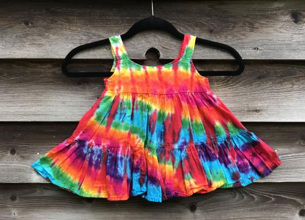 Size 12 Months Rainbow and Cherry Strata Girl's Gauzy Garden Dress