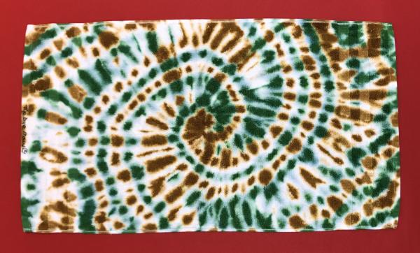 Amber Green and White Spiral Hand Towel