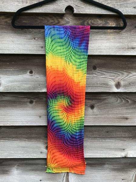 Small Dots Etched Rainbow Spiral Devore Scarf