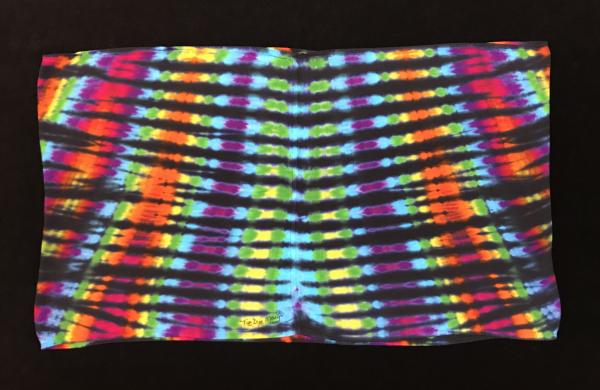 Rainbow and Black Strata Light Rayon Circular Scarf picture