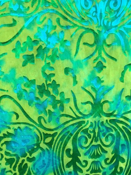 LARGE Art Nouveau Etched Turquoise and Green Accordion Devore Scarf picture
