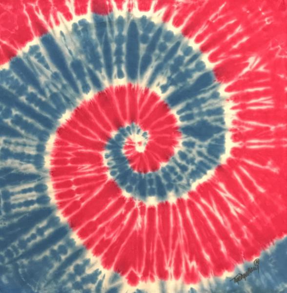 USA GLORY Magenta and Blue Spiral Bandana picture