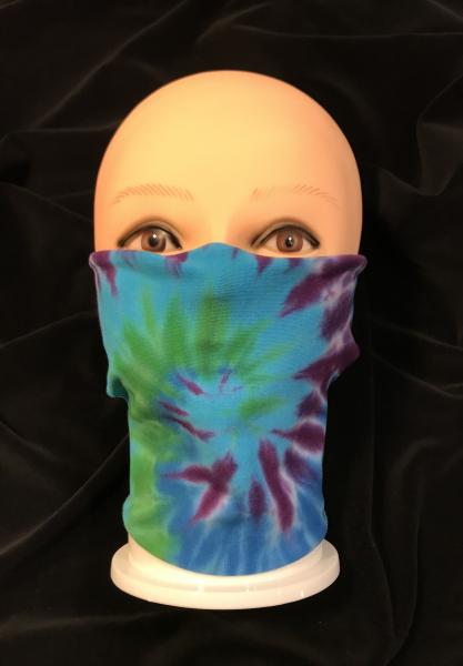 Blues and Purple Spiral/Solid Blue 2 Piece Tie-On Mask