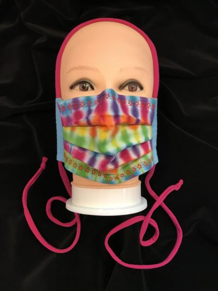 Rainbow Checkerboard Tye Dye Mary Love Mask picture